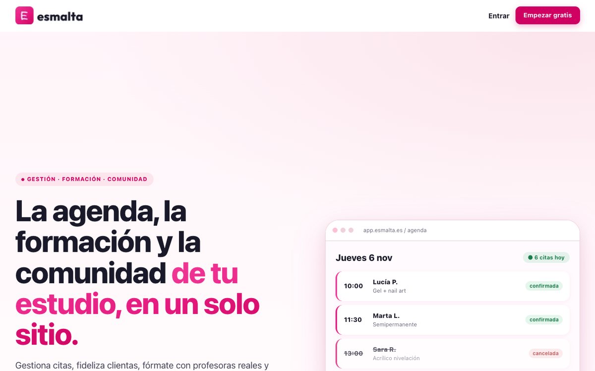 Captura de la web de Esmalta